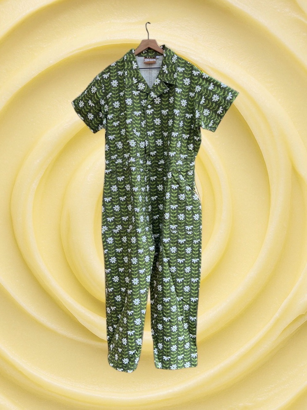 Big Bud Press Green Daisy Chain Short Sleeve Jumpsuit Size 2XL